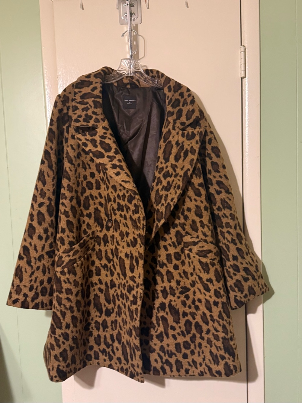 Lane Bryant Leopard Print Pea Coat - Brown/Black Sz 20